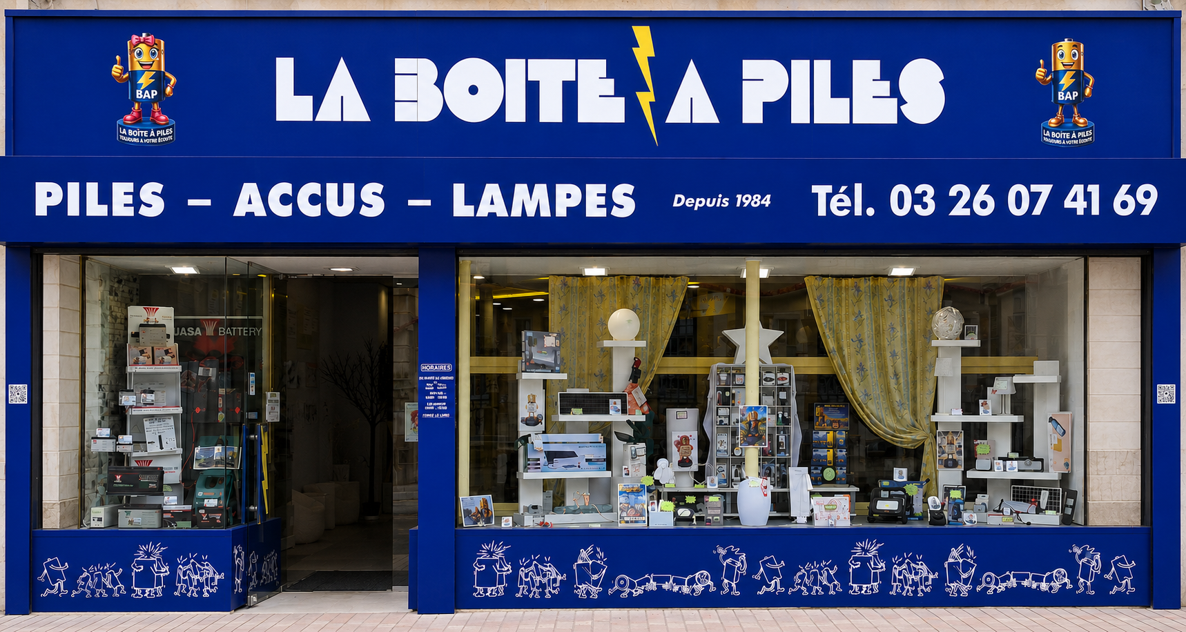 Façade boutique La Boîte à Piles Reims Chanzy 