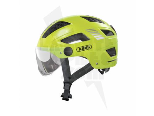 CASQUE URBAIN ABUS HYBAN 2.0 ACE JAUNE FLUO ABS ECLAIRAGE INTEGRE REGLAGE OCCIPITAL T.L (56 / 61)