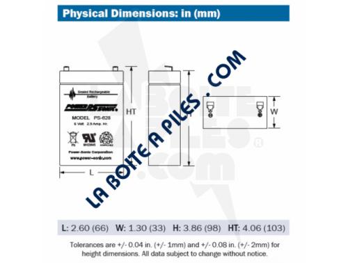 BATTERIE PLOMB 6V-2.8AH