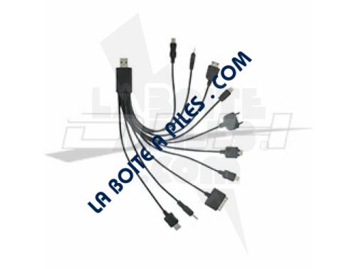 CABLE DE CHARGE MULTI-CONNECTEURS POUR TELEPHONES PORTABLES