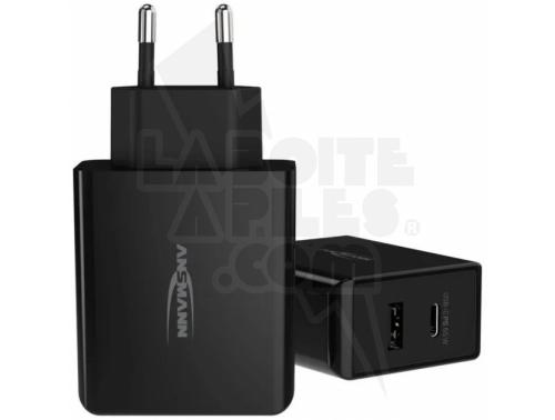 ADAPTATEUR AC/DC 5-20 V - 2.4-3.25A - 65W - 2 SORTIES USB / USB-C