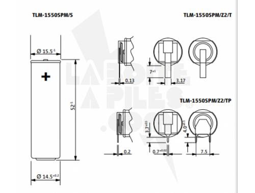 PILE TADIRAN TLM-1550SPM/TP – 4,0V 950MAH